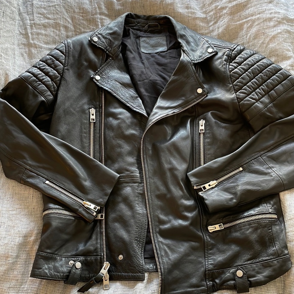 Allsaints Leather Biker Jacket - XL